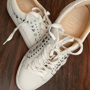 Frye leather studded white sneakers size 7.5